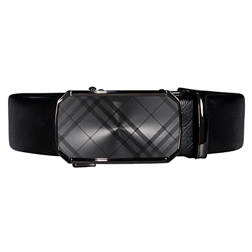 Image of Dubulle Designer Men's Belts, Ratchet Leather Sliding Buckle Dress Belt