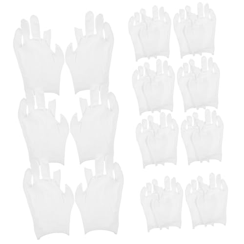 Alipis 12Pairs Moisturizing Cotton Gloves for Dry Hands of Breathable White Work Gloves Comfortable and Versatile for Women and Men for Formal Occasions and Everyday Use