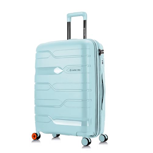 Image of Nasher Miles Paris Hard-Sided Polypropylene Double Spinner Check-in Luggage 28 inch | 75cm | 8 Wheels Large Trolley Bag for Travel | Suitcase (Pastel Green)