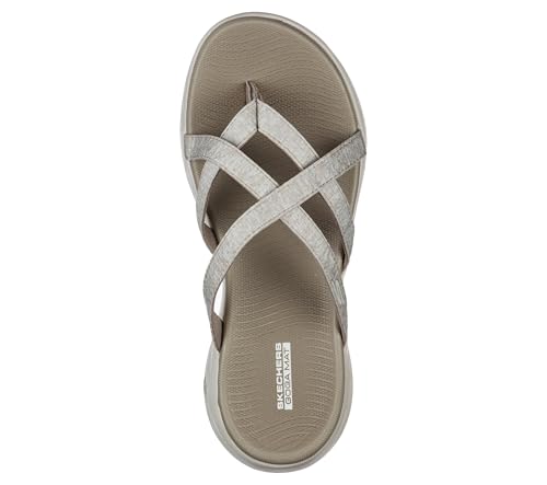 Skechers Women's On-The-Go 600-140004 Sandal, Taupe, 9 Medium US