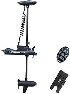 AQUOS Haswing Black 12V 55LBS 48inch Bow Mount Trolling Motor with Remote Control, Quick Release Bracket for Inflatable Boat Kayak Bass Boat Aluminum Boat Fishing, Freshwater/Saltwater Use