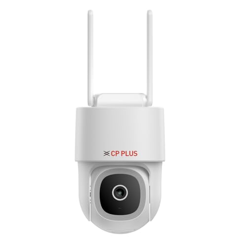 Image of CP PLUS 4MP Quad HD Wi-Fi CCTV Camera for Outdoor | 360 Pan & Tilt | Full-Color Night Vision | CTC Cyber Secure Tech | Smart Detection Suite | View & Talk | OK Google | Cloud Recording | CP-Z45Q