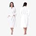 Acanva Women's & Men's Terry Robe Plush Cotton Spa Kimono Bathrobe, White