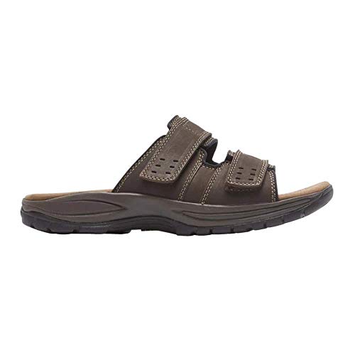 Dunham Men's Newport Slide Flat Sandal, Dark Brown, 9 6E US2