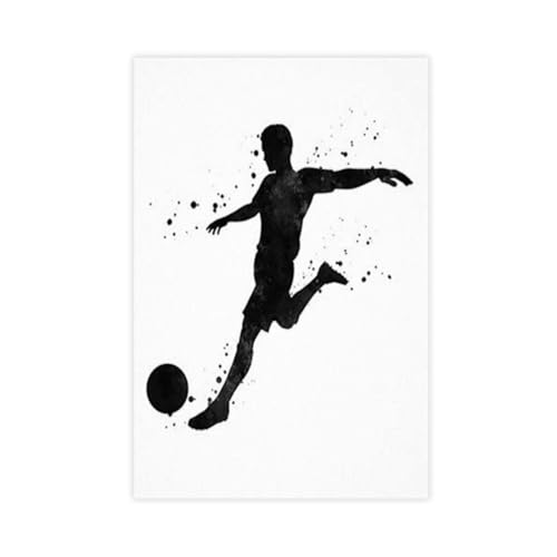 Décoration murale salon avec toile de silhouette sportive monochrome inspirante 61x91cm