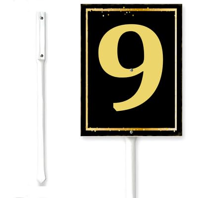 Horienteeon Number Yard Sign With Stake Number 9 House Lawn Garden Caution Notice Street Rustproof Sturdy Aluminum Plaque For Outdoor Yard Garden Decoration Use Easy Install 8x12"