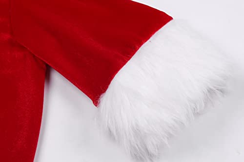Getyothtop Girls Christmas Santa Costume Little Girls Santa Suit Dress Outfit For Kids Xmas Cosplay Party (8-9 Years) #TOP3