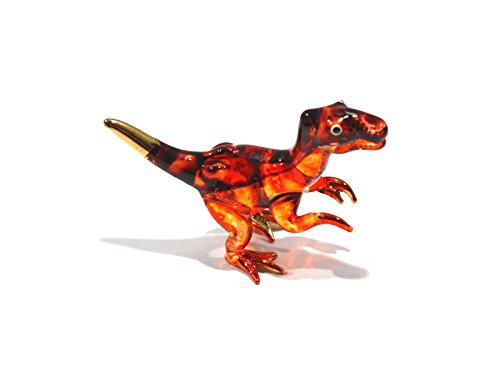 Handmade Mini Tyrannosaurus (T-Rex) Art Glass Blown Jurassic Dinosaur Figurine #TOP7