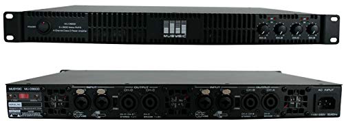 MUSYSIC MU-D9600 Professional 4-Channels 2x9600 Watts D-Class 1U Power Amplifier