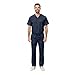 Women's Scrub Set - Medical Scrub Top and Pant, Dark Navy, X-Small