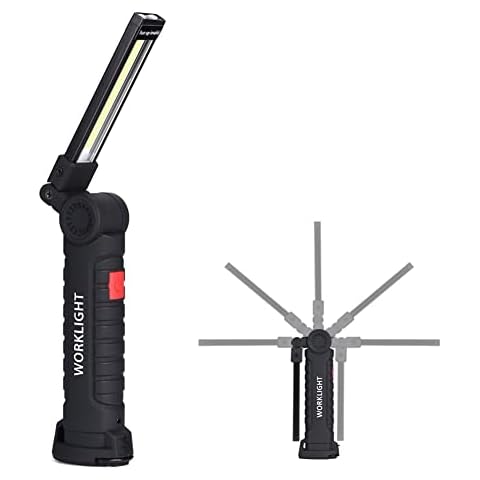Uadme LED COB Work Light - Rechargeable Work Light Led Portable Work Light USB Battery Work Lights COB with Magnetic Stand Cover