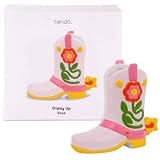 ban.do Small Cowboy Boot Vase, Colorful Ceramic Shelf Decor for Home or Office, Unique Flower Vase Doubles as Pencil Cup, Giddy Up