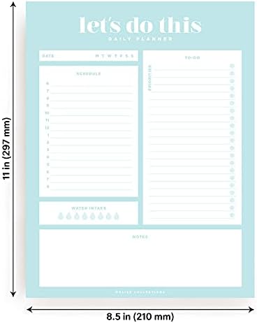 Bliss Collections Daily Planner Tear Off Pad, 50 Undated Sheets, Desk Notepad, Let's Do This Daily Calendar, Schedule, Task Planner, To Do List, Priorities Tracker and Organizer, 210 x 297 mm