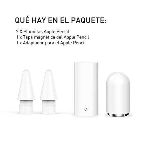 Delidigi 2 Pack Tapa Recambio Magnética para Apple Pencil 1st Generation (4PC,Blanca)