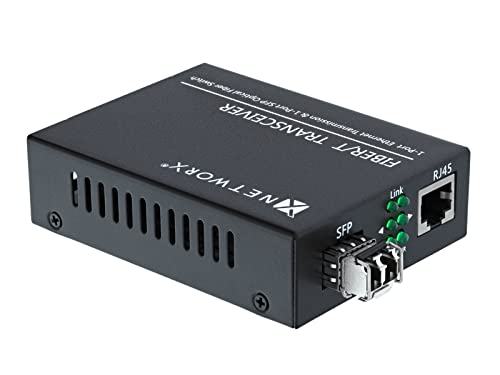 Image of Networx Gigabit Ethernet Fiber Media Converter - UTP to 1000Base-LX - LC Multimode, 550m, 1300 /1310nm