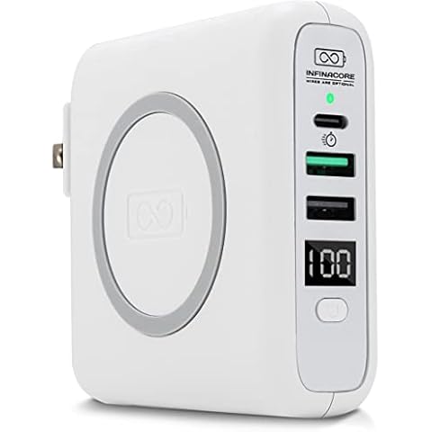 INFINACORE Pandora Portable Power Global Wireless Charger USB-C Wall Charger 8000mAh Power Bank Cover
