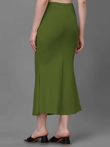 Image of Women's Saree Shapewear Petticoat, Cotton Blend Stretchable Mermaid Skirt, High Waist Tummy Control, Smooth Curve Fit with Adjustable Drawstring