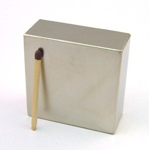 magnet-shop Quadermagnet 50,0 x 50,0 x 20,0 mm N40 Nickel - hält 70 kg, Neodym Supermagnet Powermagnet Haftmagnet Rechteckmagnet