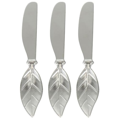 Kichvoe 3pcs Butter Butter Cheese Cutting Tool Cream Knives Leaf Cheese Spreader Cheese Cutter Butter Spreader Cheese Servers Chocolate Stirrer European Style Peanut Zinc Alloy