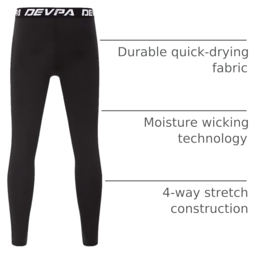 Image of DEVOROPA Boys Leggings Youth Compression Pants Sports Tights Basketball Football Baseball Soccer Baselayer Slim /Regular /Husky