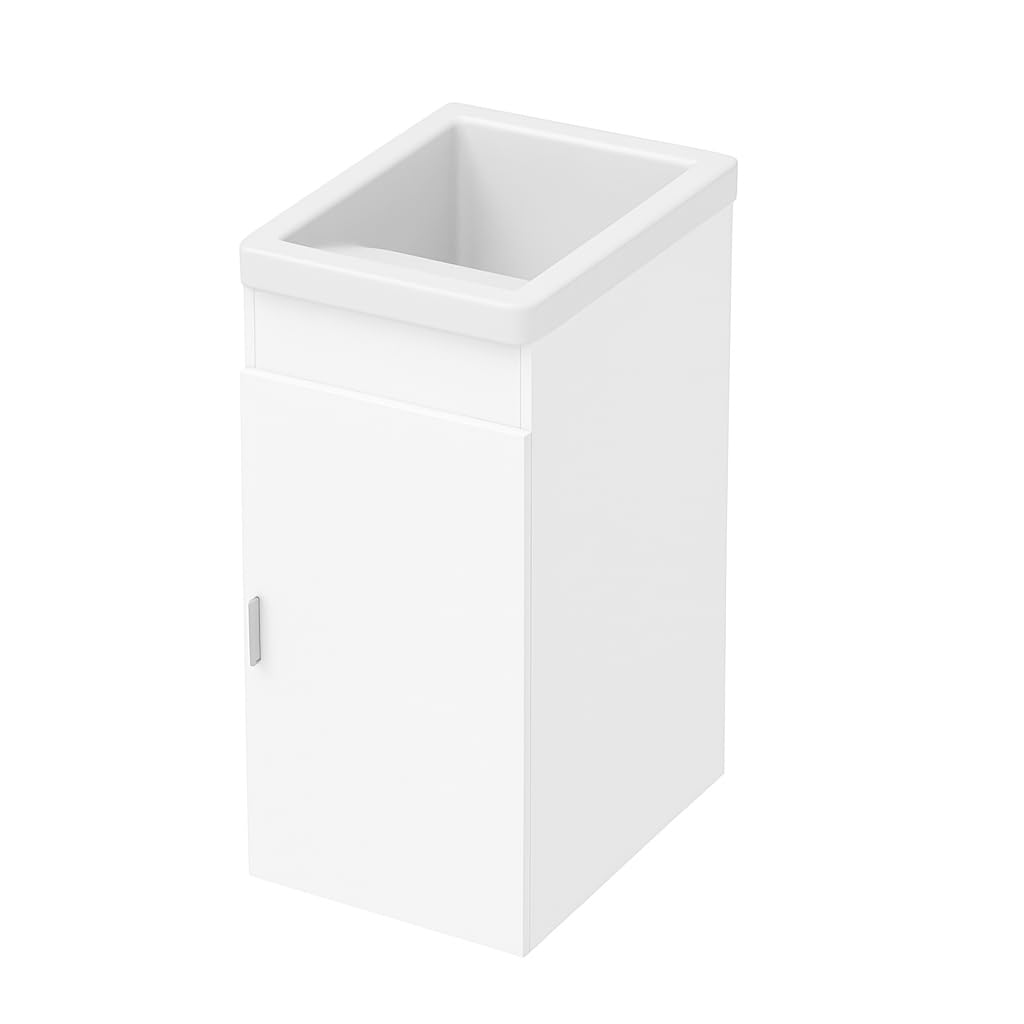 Baikal Armario Auxiliar Multiusos. Incluye Lavabo Ceramico. Estilo Henares. Mueble Auxiliar. Mueble Lavadero. Entrega en Kit. Fabricación Española.