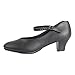 Linodes PU Leather Ankle Strap Character Tap Shoe 1.55'' Dance Shoes for Women-Black-8.5M-UPD