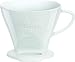 Melitta Portafiltros de Porcelana para Café Pour Over, Asa, Tamaño 1x4, 2 Aberturas Laterales, Blanco