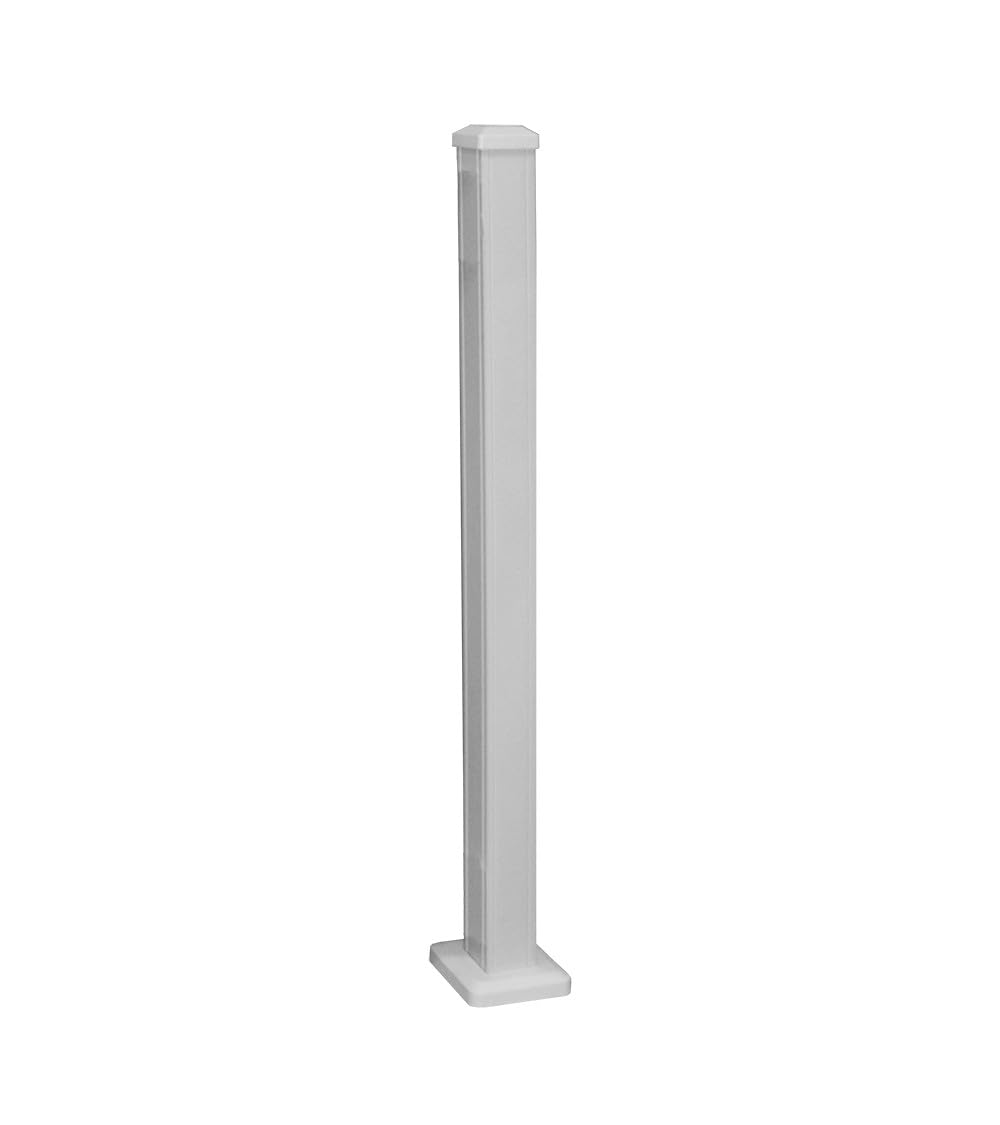 Weatherables Stanford White 2.5 in. x 2.5 in. x 39 in. Aluminum Railing Post Kit