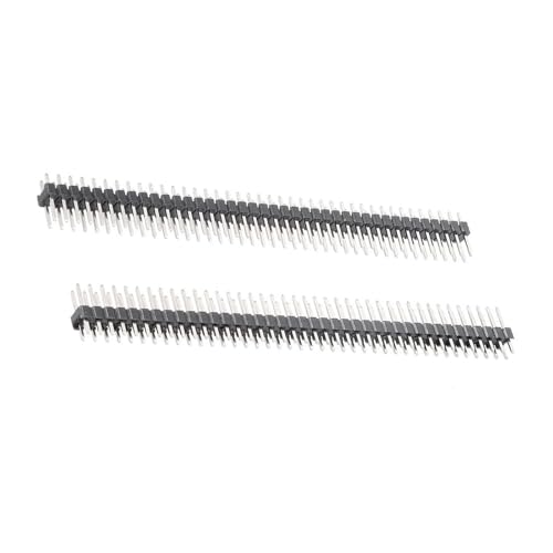 Image of Unifizz 2.54mm Pitch 40P Straight Double Row Male Pin Header 12mm Length Copper Connector Strip for PCB Board Prototyping Pack of 20