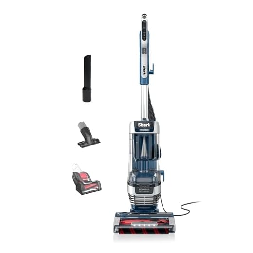 Shark Upright Vacuum, Stratos with DuoClean PowerFins, HairPro, Powered Lift-Away, Self-Cleaning Brushroll, & Odor Neutralizer Technology, Navy, AZ3002