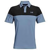 4-Wege-Stretchmaterial Under Armour Herren T2G Blockierte Polo-Hemd - Mineral Blau/Schwarz - L