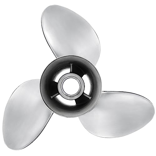Image of OEM Grade 3-Blades Mercury Stainless Steel Propeller for Boat Outboard Engines for Mercury 75HP 80HP 90HP 100HP 115HP 125HP with 4-1 /4 inch Gearcase