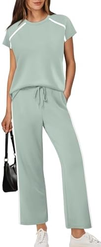 XIEERDUO 2 Piece Sets for Women Crew Neck Travel Airport Outfits ...