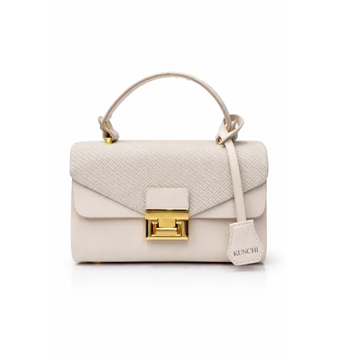 Image of KUNCHI CREST Women's Structured Handbag with Sling Strap | Premium Textured Flap Bag | Elegant Designer Purse for Party, Wedding & Office
