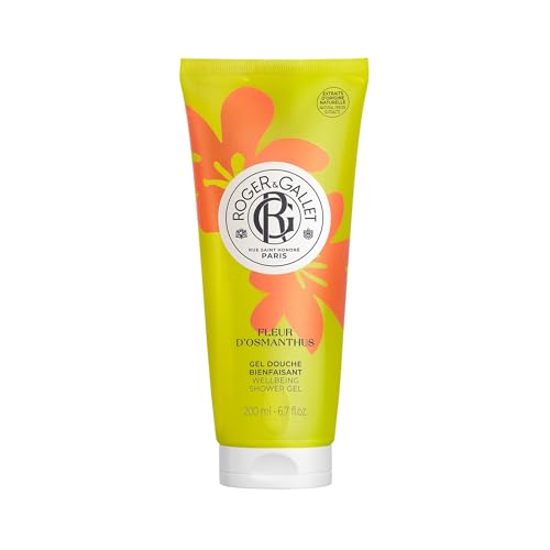 Roger&Gallet - Gel douche Parfumé Fleur d’Osmanthus - Notes d’abricot, Mandarine, Osmanthus, Benjoin - Enrichi en aloe vera - Mousse onctueuse et...