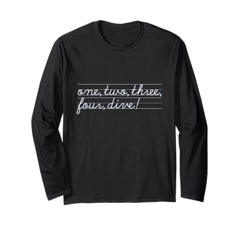 One Two Three Four Dive Funny Scuba Diving Learning Cursive Long Sleeve T-Shirt