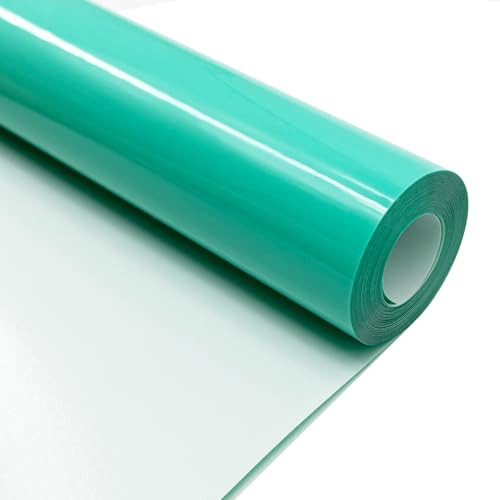 Image of Mint Green Heat Transfer Vinyl HTV Roll Matte PU 12 inch x 15 ft. | Easy to Cut, Weed & Transfer, Mint Green Iron On Vinyl for Cricut, Silhouette Cameo & Other Craft Cutter Cutting Machine