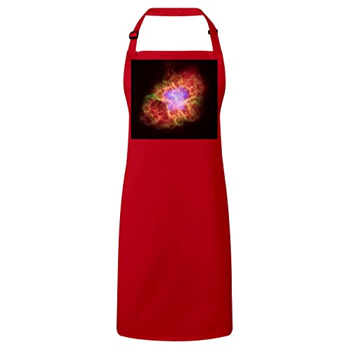 Tablier cuisine premium rouge Supernova aux détails de constellations