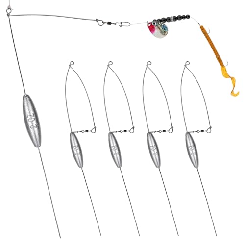 THKFISH 5-Pack Bottom Bouncer Walleye Rigs Trolling Weight