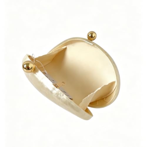 Image of Acrylic Shell Shaped Bag Luxury Marble Clutch Evening Purses for Women Glitter Handbag for Wedding Cocktail Party Prom