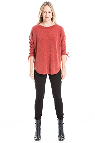 Max Studio Women's Rib Knit 3/4 Sleeve Top, Terracotta-348, Medium #TOP20