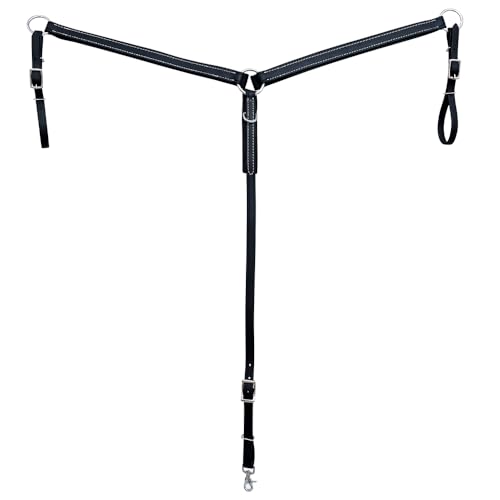 HILASON Western Horse Biothane Leather Breast Collar Black | Tack