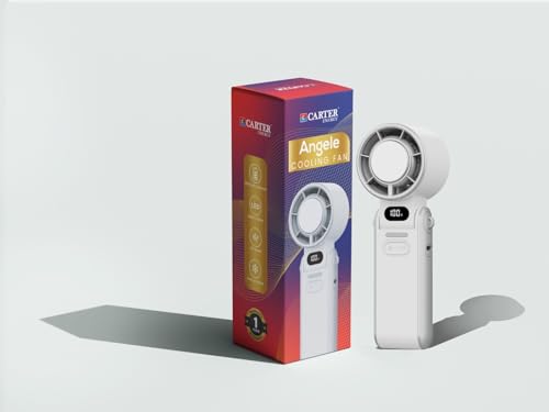 Image of Portable Handheld Turbo Fan High Speed 3600 mAh Rechargeable Mini Personal Hand Fan Blow Cold Air, Battery Operated Travel Essentials, Beach Vacation, Gifts for Women, Men (White)