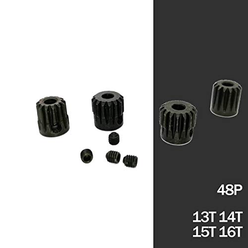48P Pinion Gear Set Hardened 13T 14T 15T 16T 3.175Mm Rc Motor, 4 Pcs 48 Pitch Gears Rc Upgrade Part With Screwdriver #TOP5