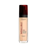 L'Or&eacute;al Paris Fondotinta Liquido Infaillible 32H, Coprente a Lunga Tenuta con Protezione Solare SPF25, Formula Waterproof e Idratante, Tonalit&agrave;: 100 Lin
