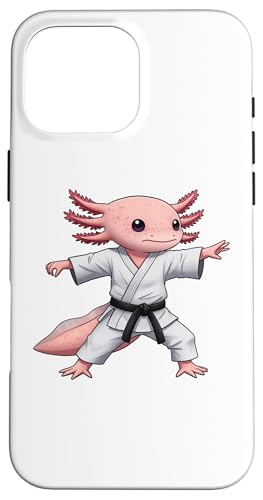Funny Axolotl doing Karate Samurai Ninja Axolotl �X�}�z�P�[�X iPhone 16 Pro Max �p