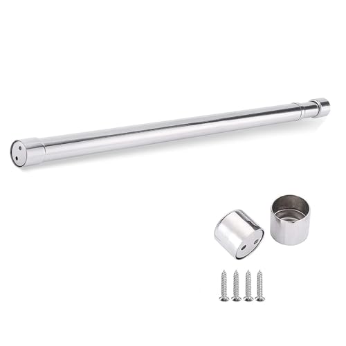 Yuannee Barra Para Armario Extensible,31-51 cm Tubo Para Ropa Ajustable Tubo de Armario Extensible Barra de Acero Inoxidable con Enchufes y Tornillos para Armario Ducha Balcón Ventanas