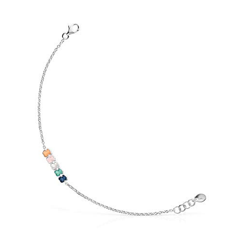 TOUS Pulsera Mini Color de Plata con Gemas