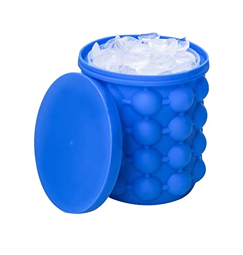 zalati Eiskübel 2-in-1 Eiswürfelform & Eiswürfelbereiter Silikon tragbar für Whiskey, Cocktail, Getränke