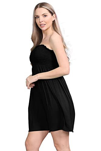 Mini robe d'été sans bretelles Janisramone anti-marques de bronzage et haut fluide